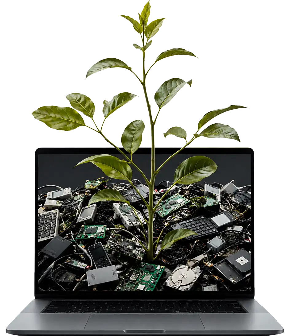planta y laptop